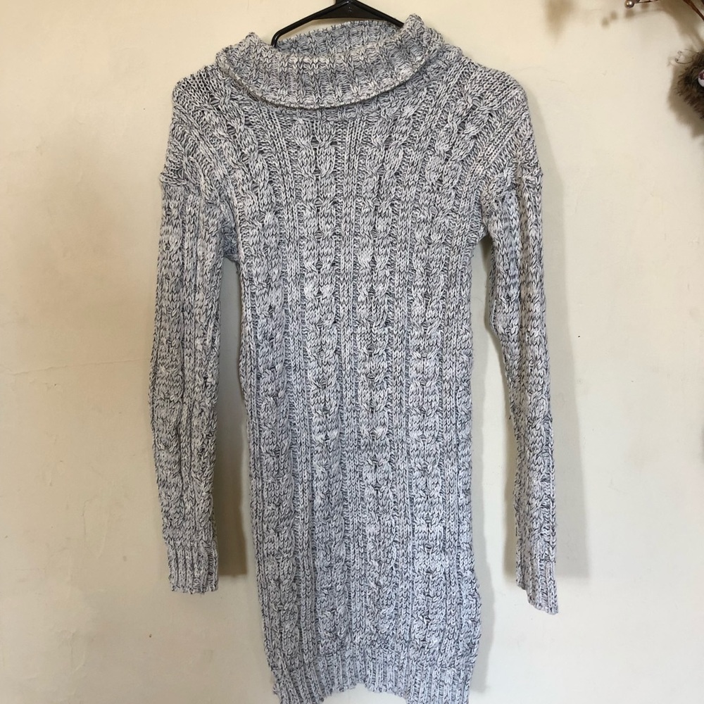 Gray sweater dress